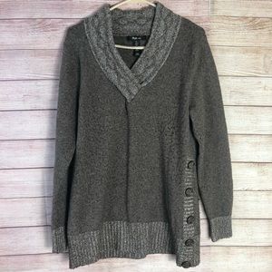 Style & Co Brown‎ V Neck Knit Sweater Large